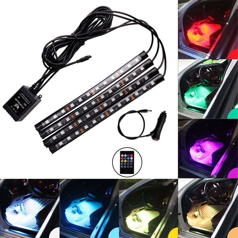 Car LED Lights RGB Voice Remote