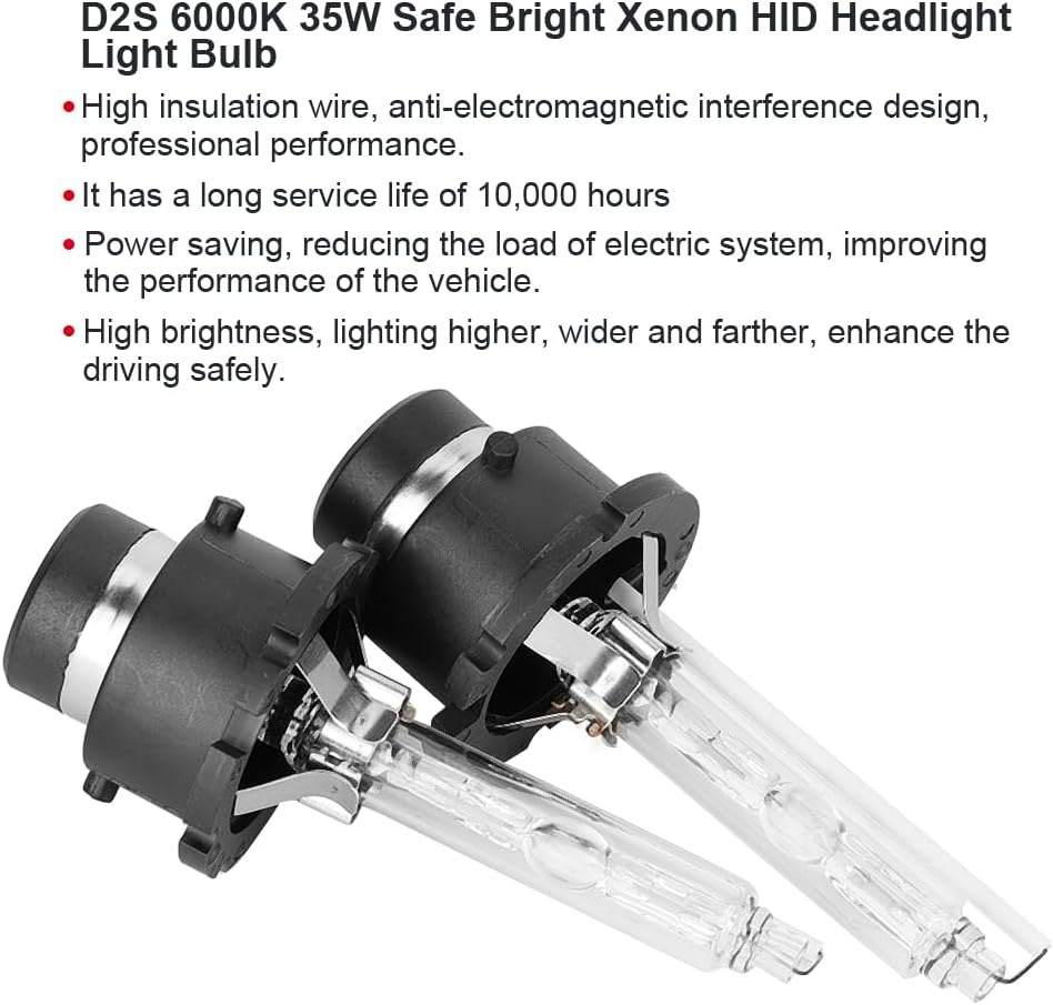 D2S Xenon HID Headlight Bulbs 6000k Pair D2R D2C