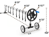 Thumbnail for Pool Cover Roller 6.4 m Adjustable Swimming Pool Solar Blanket Reel