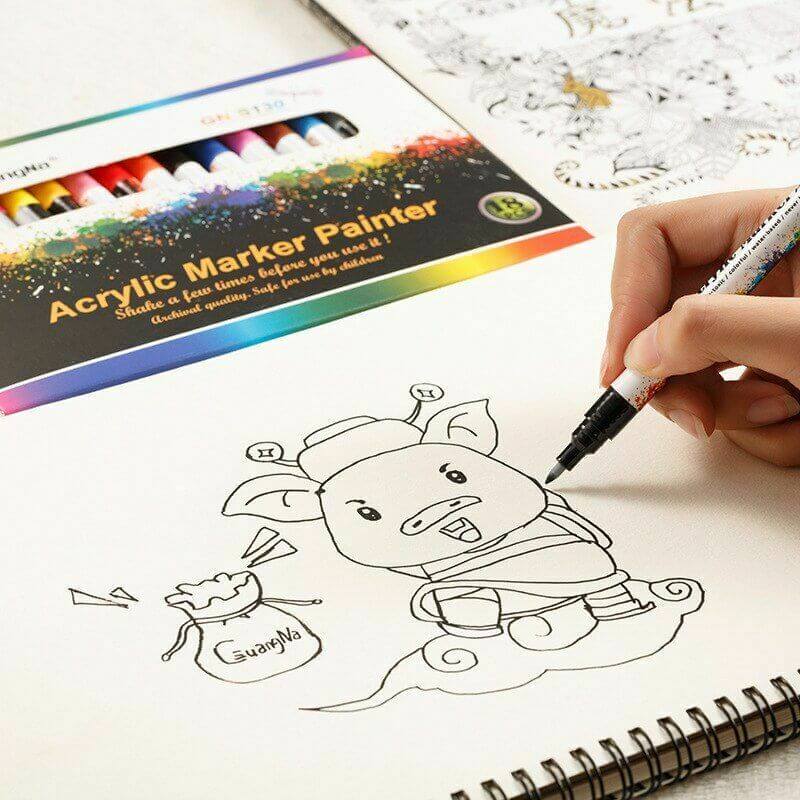 Acrylic Paint Set 36 Colors Marker