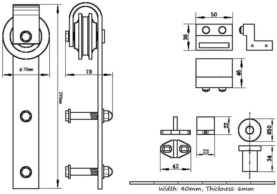 Barn Door Hardware 1.6M - The Shopsite