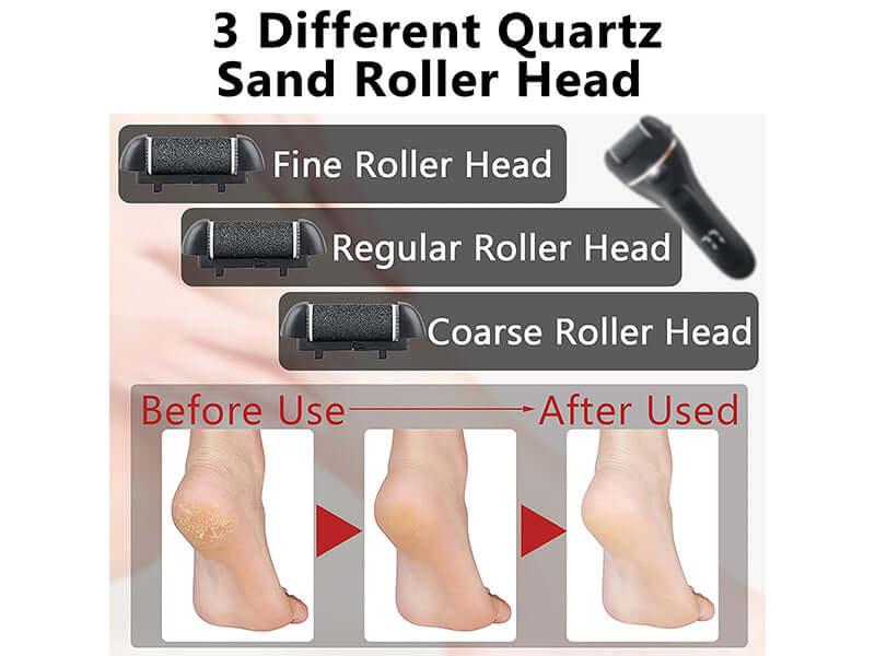 Electric Foot File Pedicure Set with 3 Rollers - The Shopsite