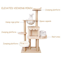 Thumbnail for Cat Tree House Multi-Level Cat Tree House Condo with Hammock & Toys