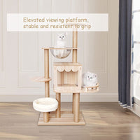 Thumbnail for Cat Tree House Multi-Level Cat Tree House Condo with Hammock & Toys