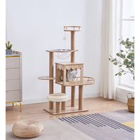 Thumbnail for Cat Tree House Multi-Level Cat Tree House Condo with Hammock & Toys