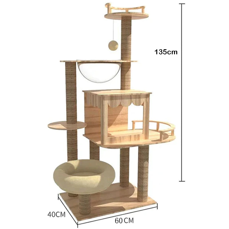 Cat Tree House Multi-Level Cat Tree House Condo with Hammock & Toys