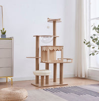 Thumbnail for Cat Tree House Multi-Level Cat Tree House Condo with Hammock & Toys