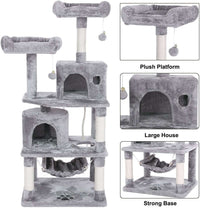 Thumbnail for Cat Tree House with Scratching Posts Hammock - The Shopsite