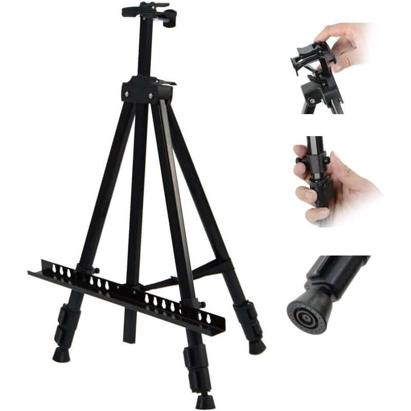 Art Easel Aluminum Metal Tripod Display Easel 21" To 66" Adjustable - The Shopsite