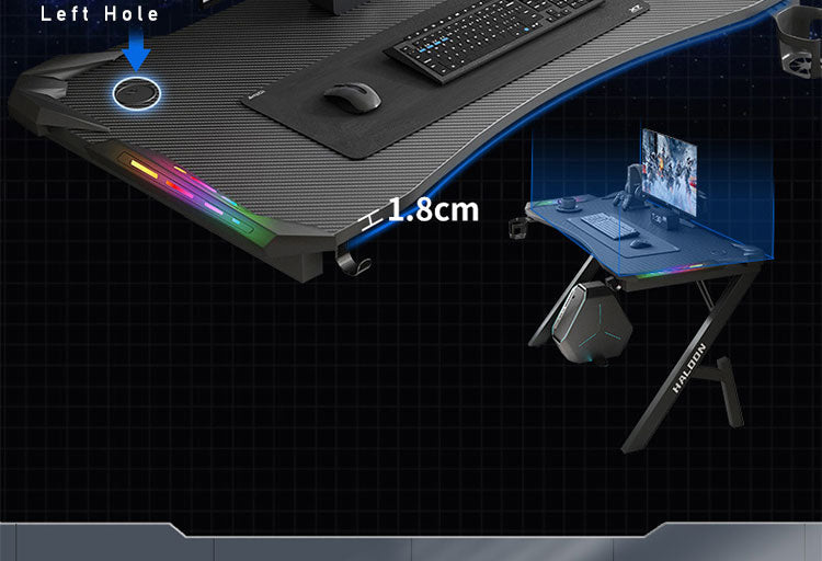 Gaming Desk Office Desk Table 120CM RGB