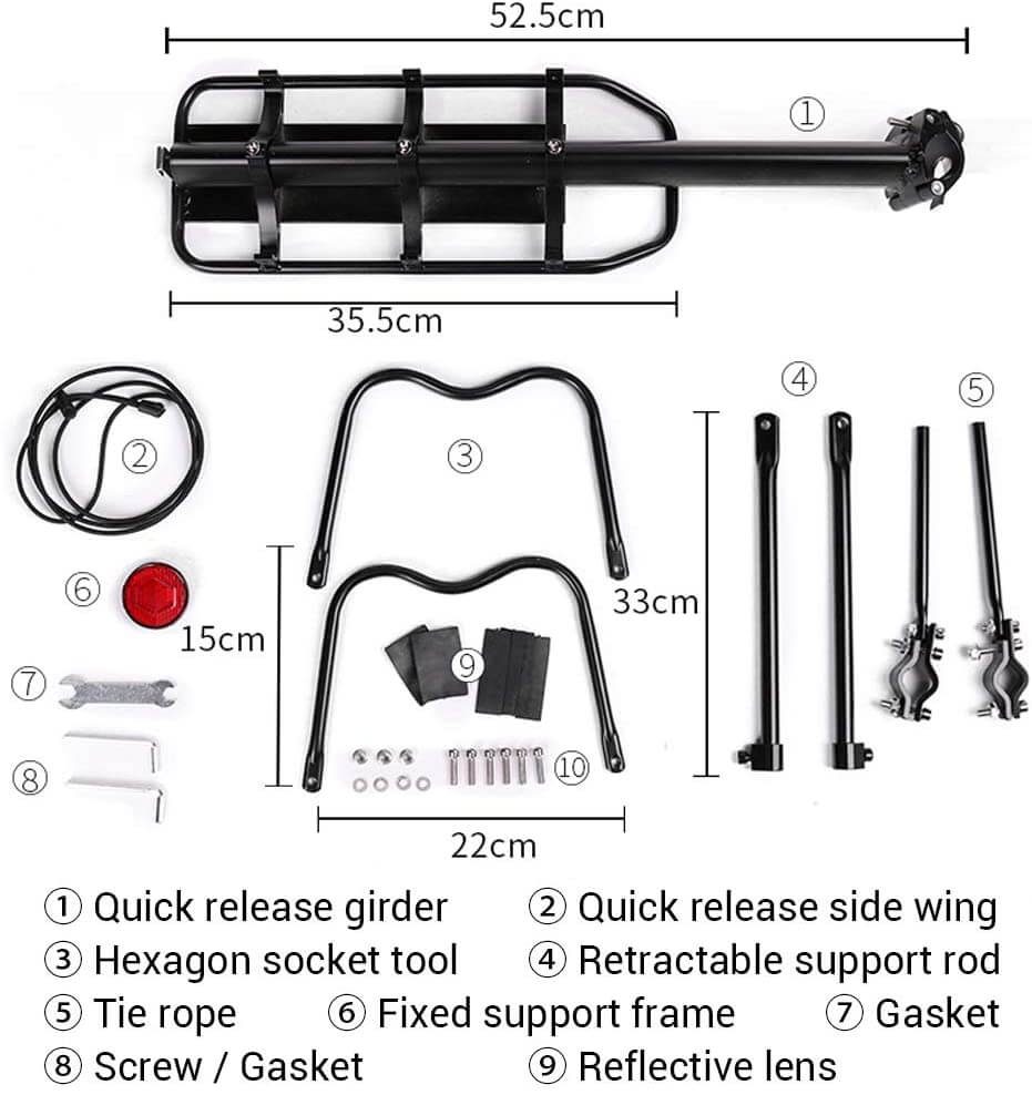 Bike Carrier Universal Adjustable Bicycle Carrier Racks - The Shopsite