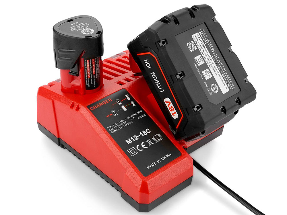 Compatible Replacement Milwaukee 18V 4AH Battery with Milwaukee Battery Charger