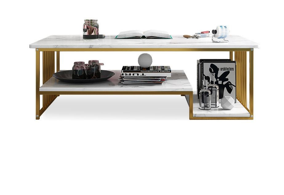 Marble Texture Modern Rectangle Coffee Table - The Shopsite