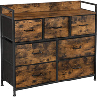 Thumbnail for Chest of Drawers Tall boy 7 Drawer Rustic Brown Tallboy