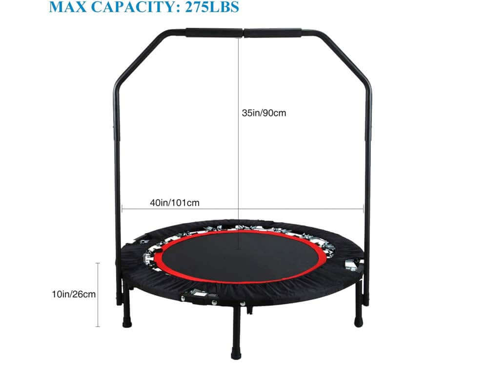 40 Inch Exercise Trampoline Mini Foldable Portable Rebounder - The Shopsite