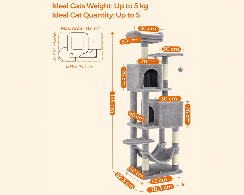 Cat Tree House with Scratching Posts