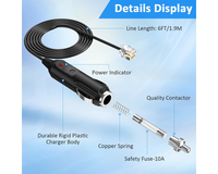 Thumbnail for 2M RJ11 Power Cable Cord for Uniden Escort Beltronics Valentine V1 Radar