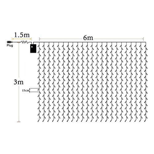 Curtain Lights 3*6m White - The Shopsite