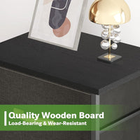 Thumbnail for Tallboy Chest of 4 Drawers Black Fabric Storage Tower Bedroom Dresser
