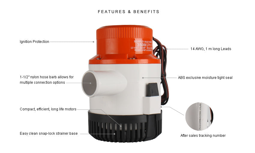 Submersible Bilge Pump 3500GPH