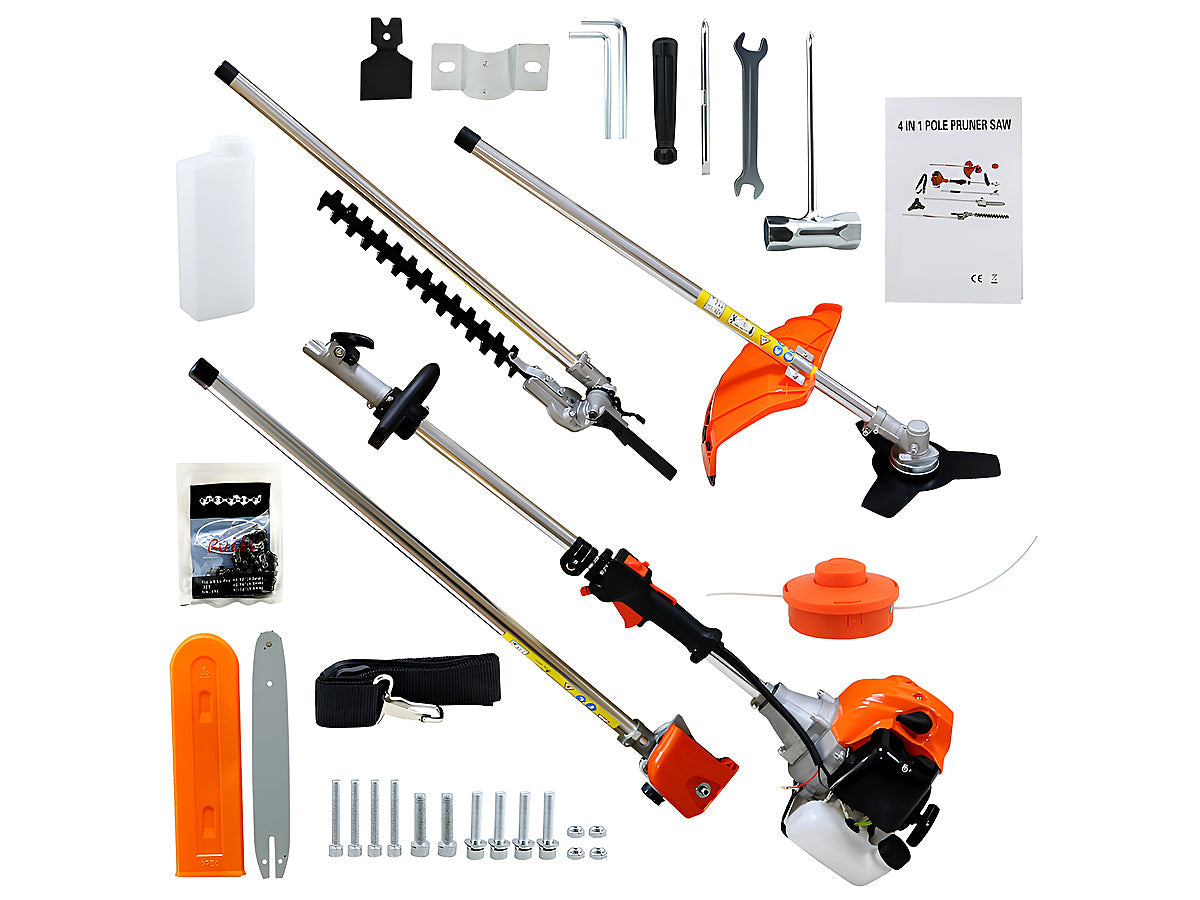 62CC Brush Weed Cutter Saw Hedge Trimmer 4 In 1