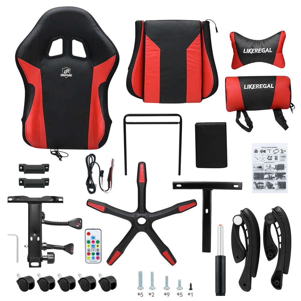 Gaming Chair with Speaker and RGB Light