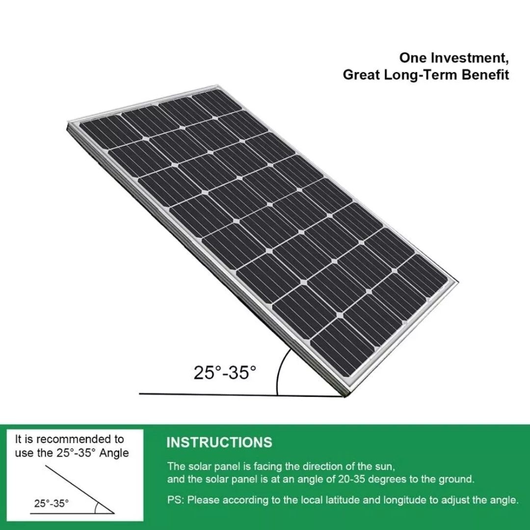 150W solar panel with label and serial number