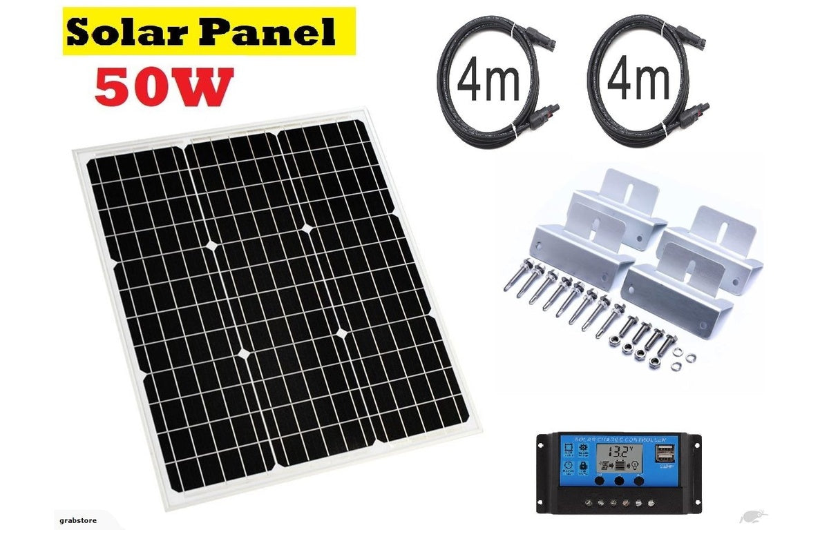 Solar panel mounting kit and MC4 cable connectors