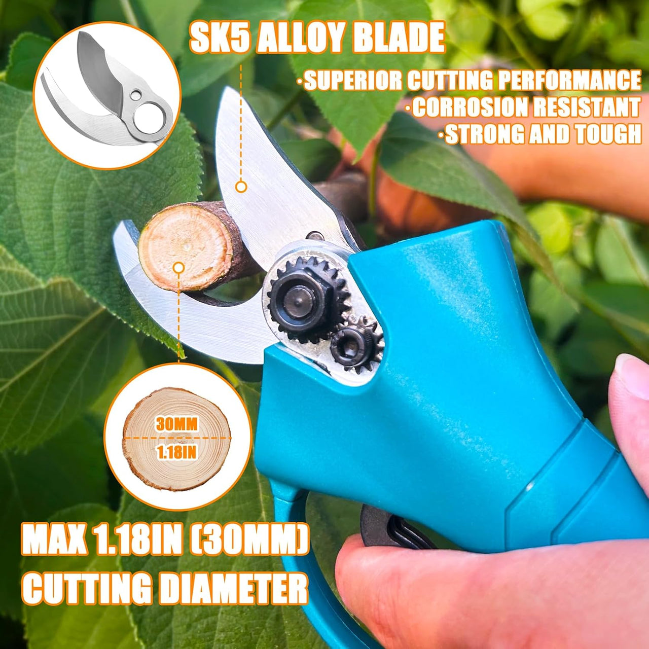 Cordless Electric Branch Scissors 30mm Pruning Shear Cutter