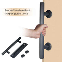 Thumbnail for Black barn door handle with mounting holes