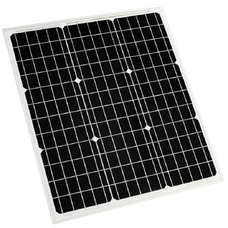 50W solar panel with label and specifications