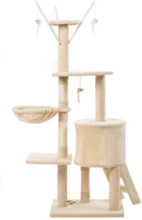 Thumbnail for Cat Tree With Scratching Posts Perches, Basket Lounger And Ladder - The Shopsite