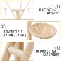 Thumbnail for Cat Tree With Scratching Posts Perches, Basket Lounger And Ladder - The Shopsite