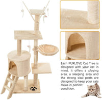 Thumbnail for Cat Tree With Scratching Posts Perches, Basket Lounger And Ladder - The Shopsite