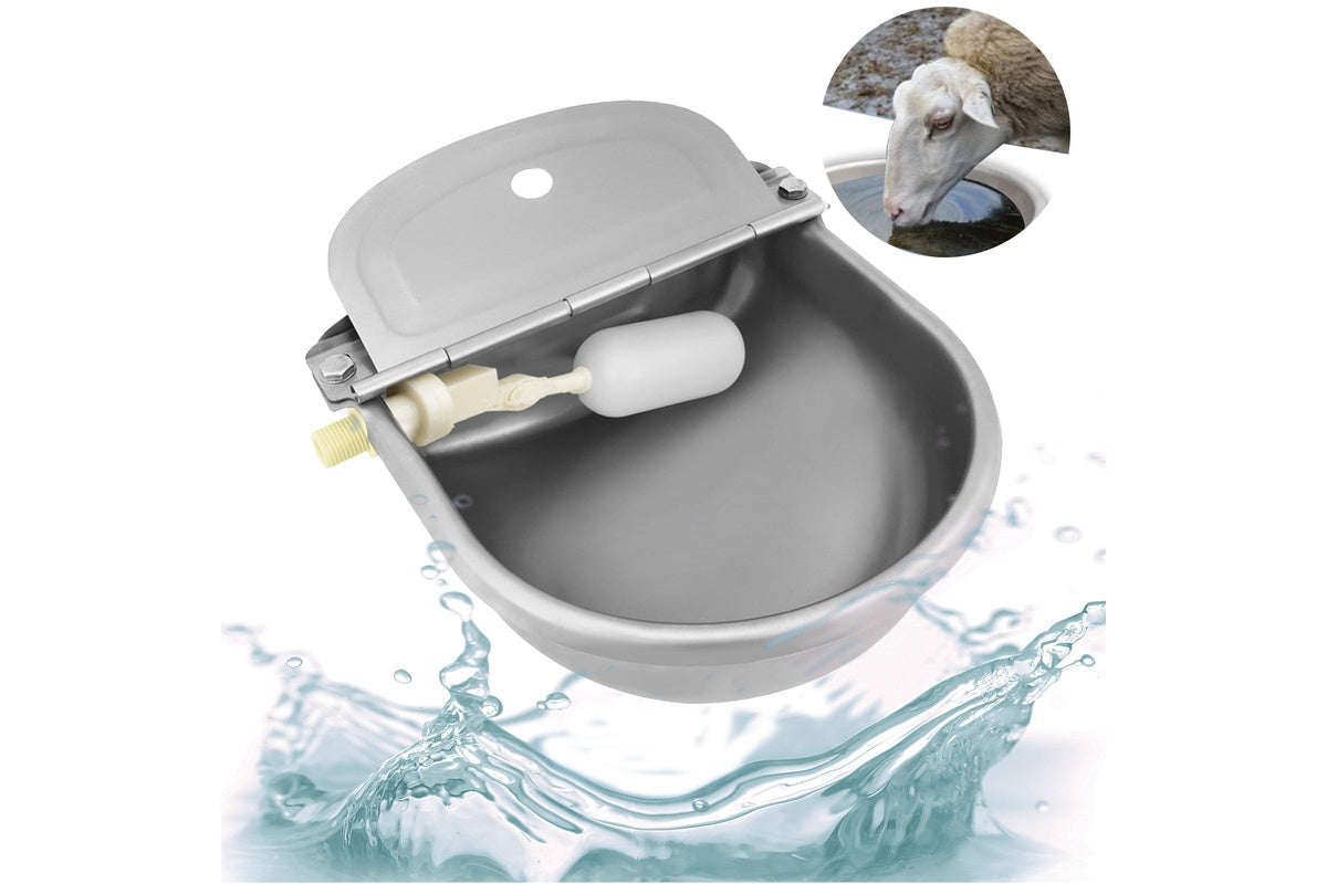 Water trough with stainless steel finish