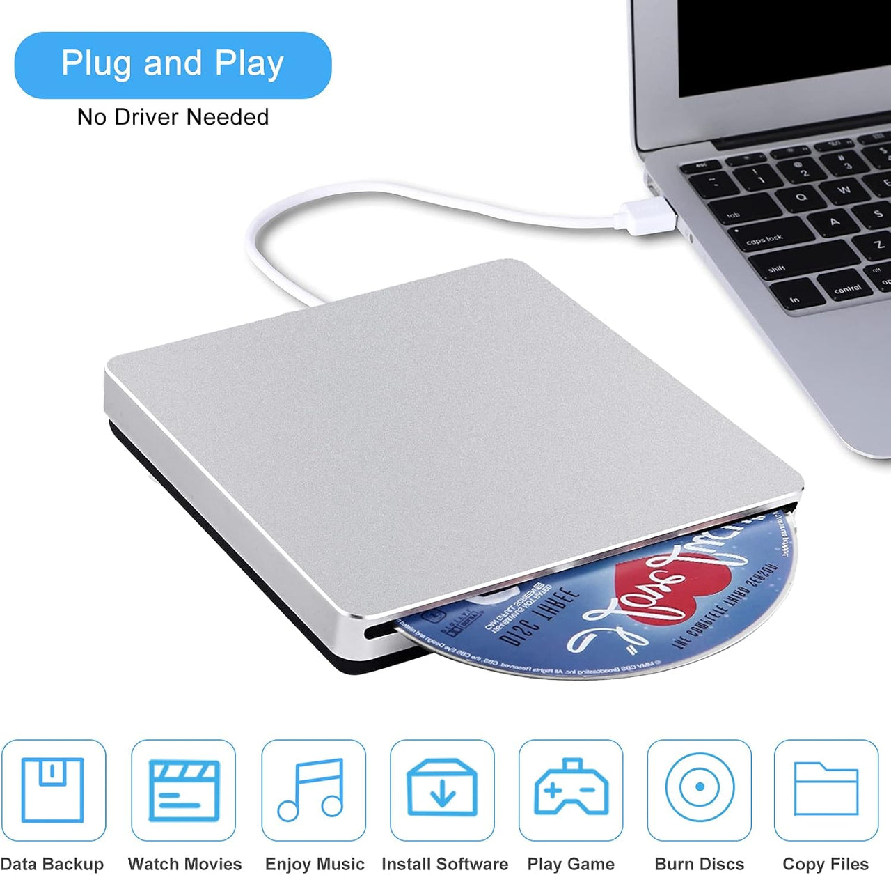 CD/DVD Writer External DVD Drive