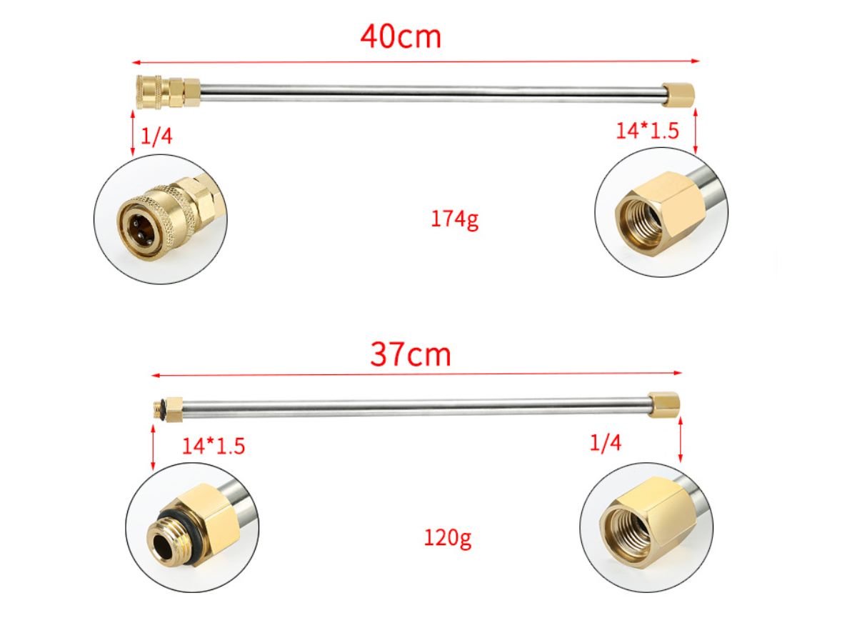 7PC 1/4 Inch High Pressure Washer Wand Extension Set