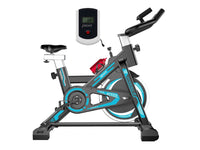 Thumbnail for Close-up of exercise bike multi-grip handlebar and console