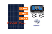 Thumbnail for Side angle of 200W solar panel kit