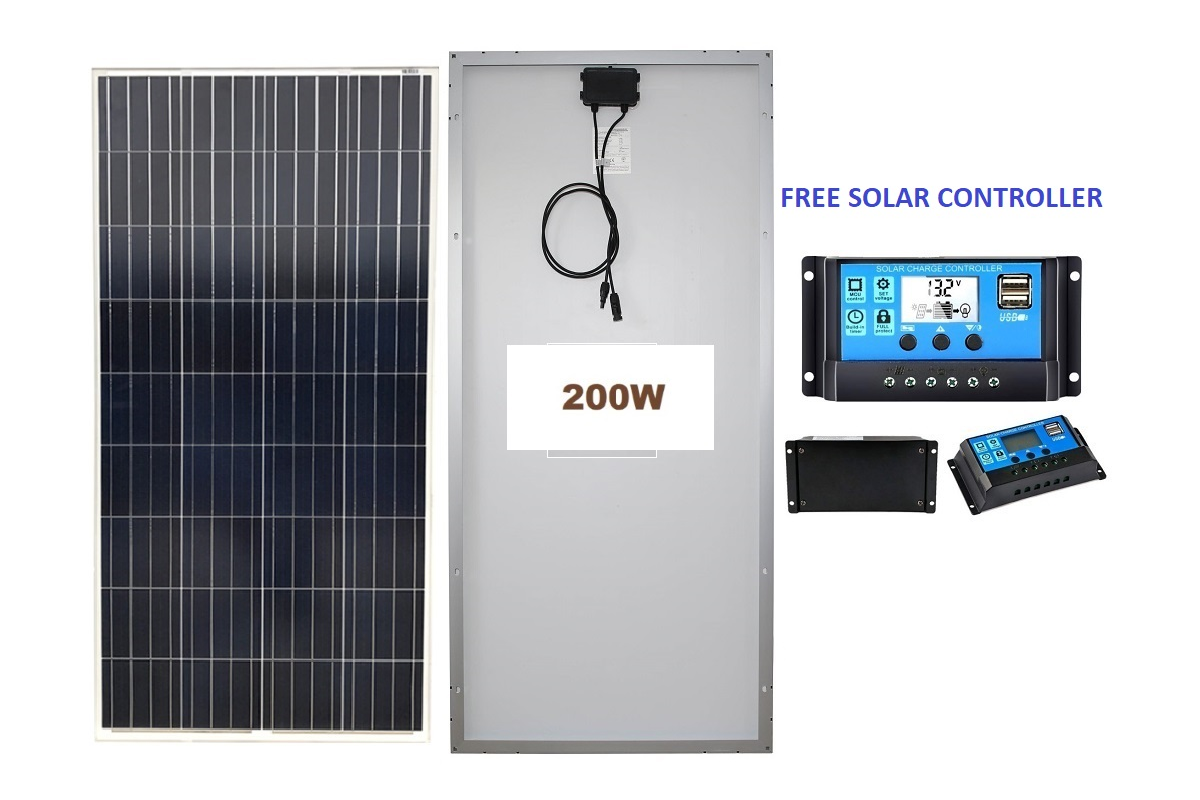 200W solar panel installed on boat