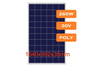 Thumbnail for Side angle showing 260W solar panel aluminium frame and thickness