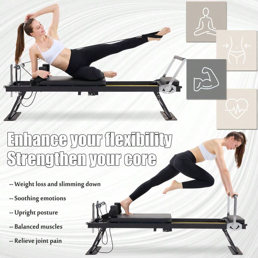 Multi-Purpose Foldable Pilates Reformer Machine