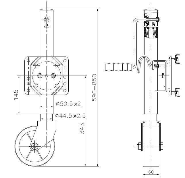 Heavy Duty Jockey Wheel 1200 lbs