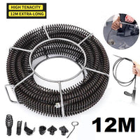 Thumbnail for Drain Snake Pipe Cleaner Sewer Cleaner 12M 6 Drill Bit Tool