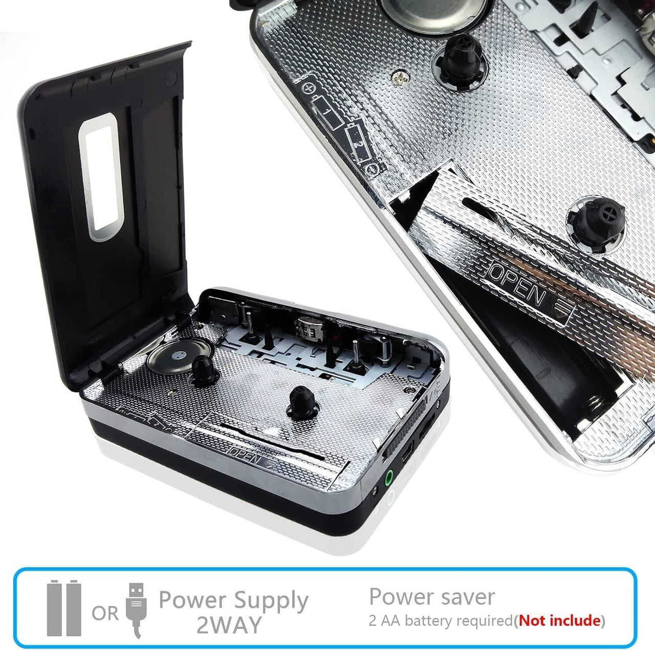Top view of USB cassette player buttons
