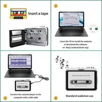 Thumbnail for USB cassette player connected to computer USB port