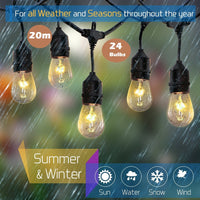 Thumbnail for Festoon Light String Lights 20M 24 LED Bulbs