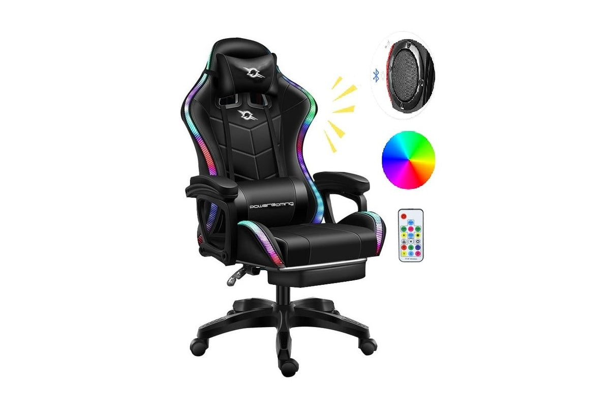 Gaming chair with removable headrest and thick cushioning