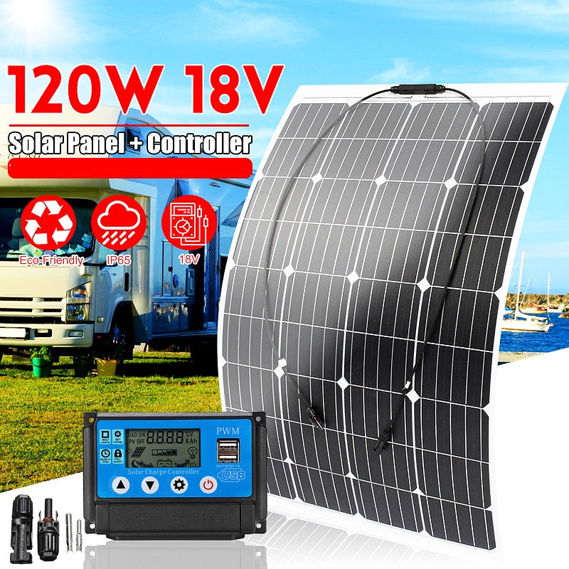 120W Solar Panel with Solar Controller