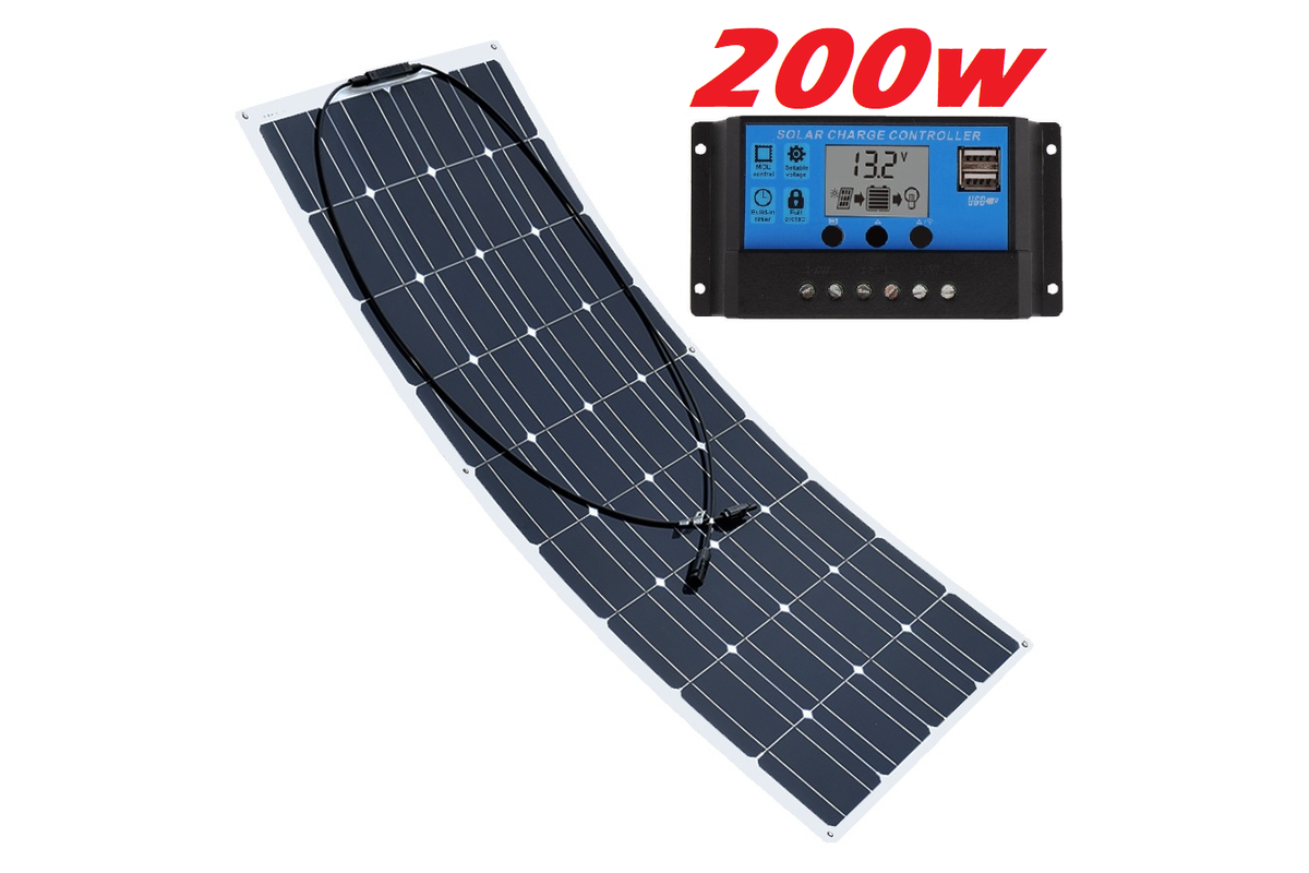 Solar panel used on tent for camping power